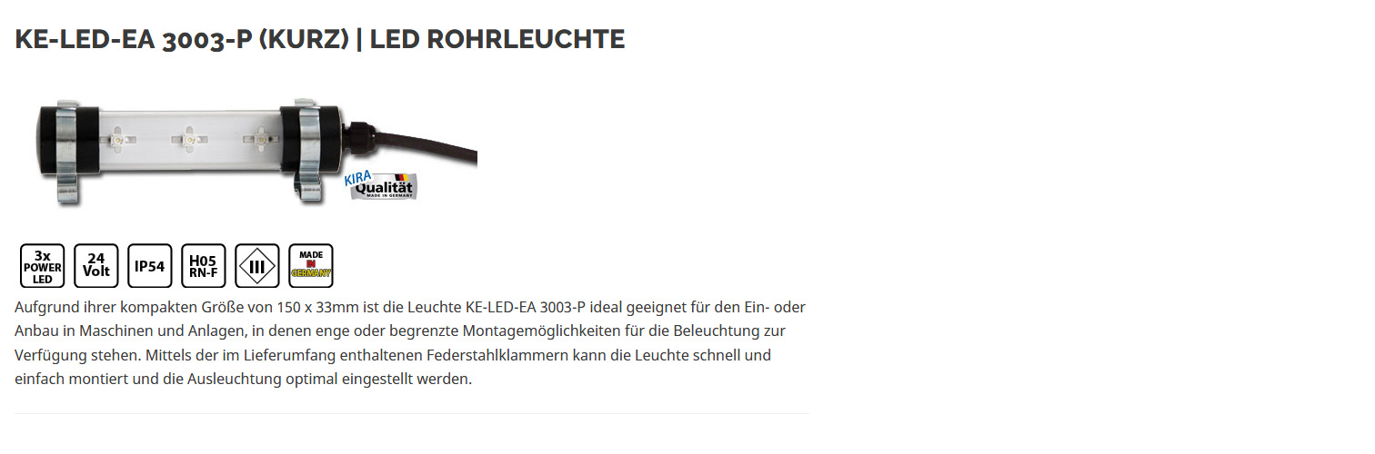 KE-LED-EA 3003 - LED Maschinenleuchte, 24 Volt