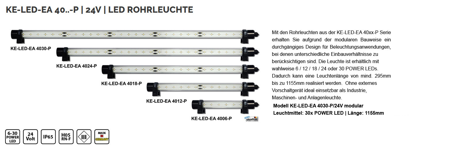 KE-LED-EA 4030 - Modulare LED Maschinenleuchte Serie, 24 Volt