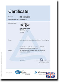 KIRA ISO certificate