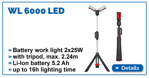 Battery LED work spotlight with a tripod