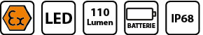 HL10 EX Symbole Akkuleuchte